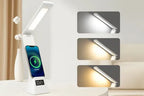 Lámpara LED Mesa 5 en 1 Cargador Inalámbrico Reloj Alarma