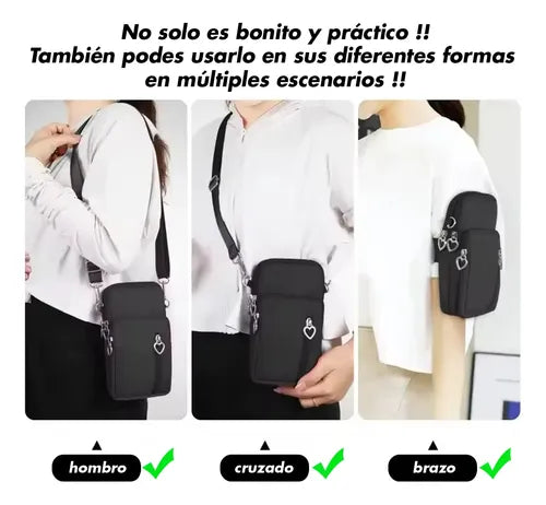 Cartera Bandolera Morral Dama Bolso Cruzado 2 en 1