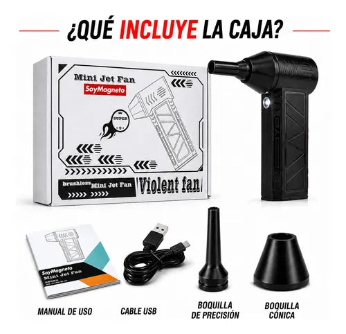 Soplador Inalámbrico Potente Recargable USB Pistola Linterna