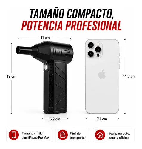 Soplador Inalámbrico Potente Recargable USB Pistola Linterna