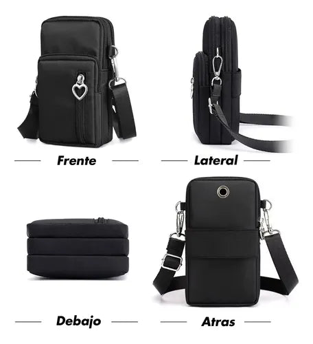 Cartera Bandolera Morral Dama Bolso Cruzado 2 en 1